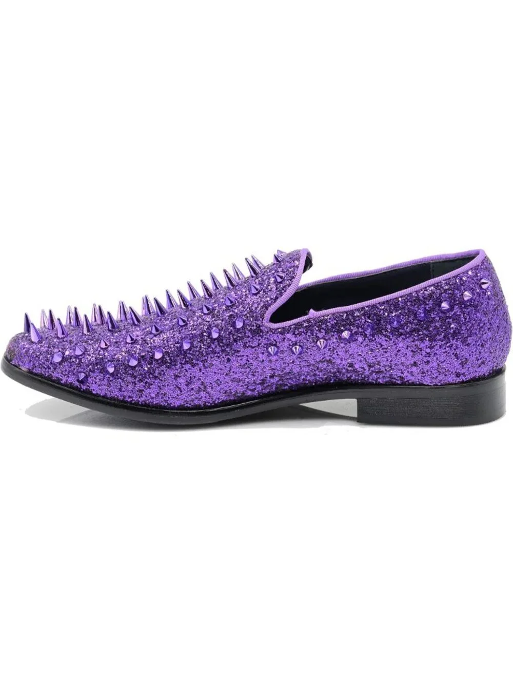 Enzo Romeo Men's Purple Rubber Sole Vintage Loafers Slip On Classic Tuxedo Shoes